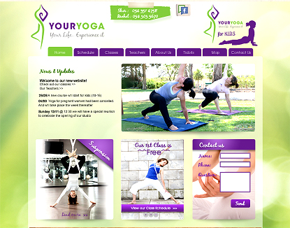 webdesign for a Yoga Studio in Raanana