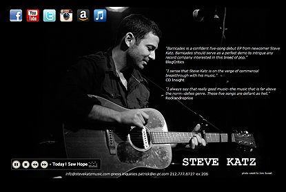 webdesign and development for Steve Katz singer/songwriter