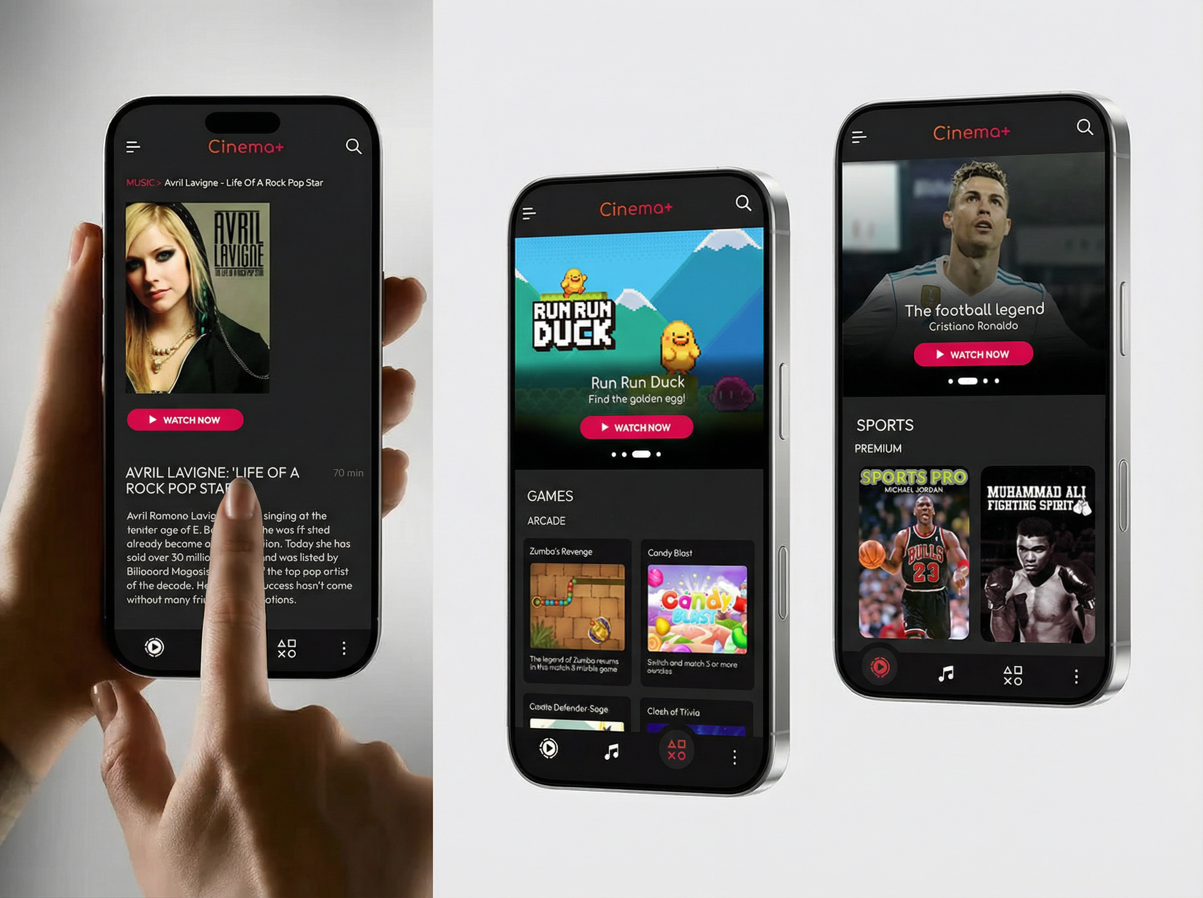 Cinema+ mobile responsive design showcase